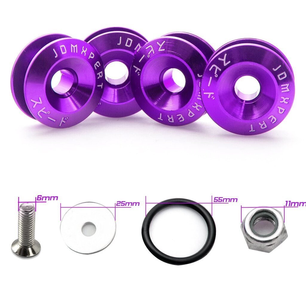 Greito atjungimo tvirtinimo detalės, laikikliai automobiliui, violetiniai, 4vnt
