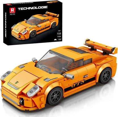 Konstruktorius/dėlionė oranžinė mašinėlė Porsche 911, 318 dalių
