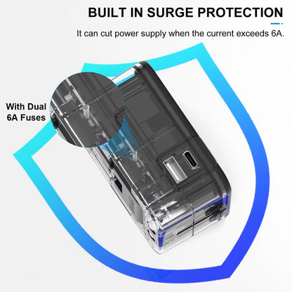Kelioninis adapteris, universalus kištukas, tinkantis visam pasauliui, su type-c, juodas, Nordhelios