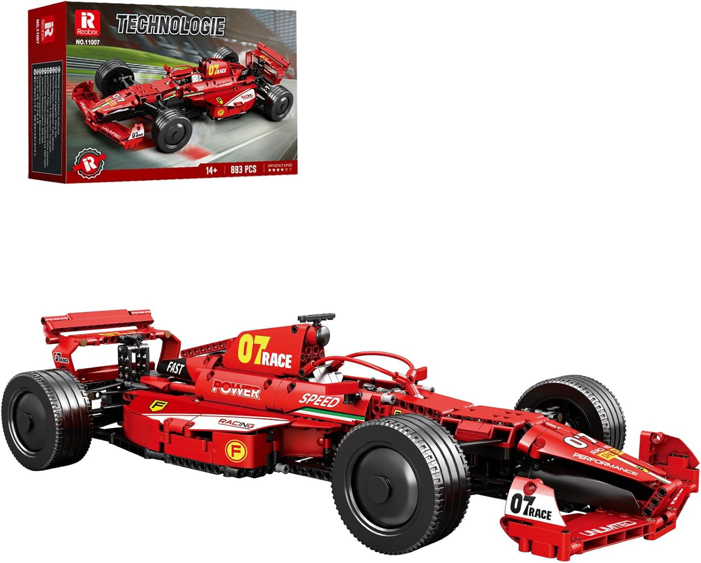 Konstruktorius formulė 1 F1, 1:8 dydžio santykiu, raudona, 928dalių