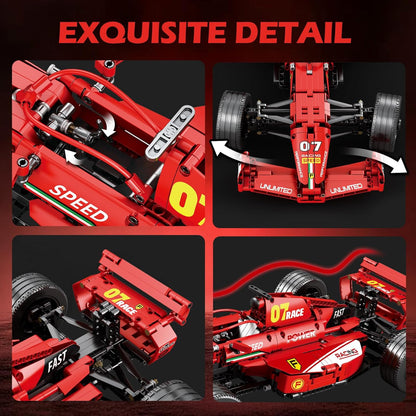 Konstruktorius formulė 1 F1, 1:8 dydžio santykiu, raudona, 928dalių