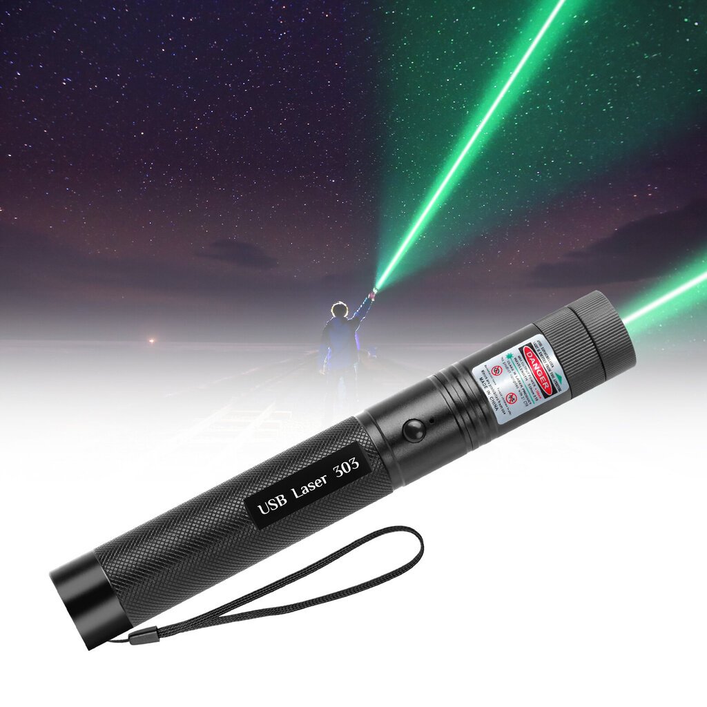 Lazeris su USB pakrovimu, žalias