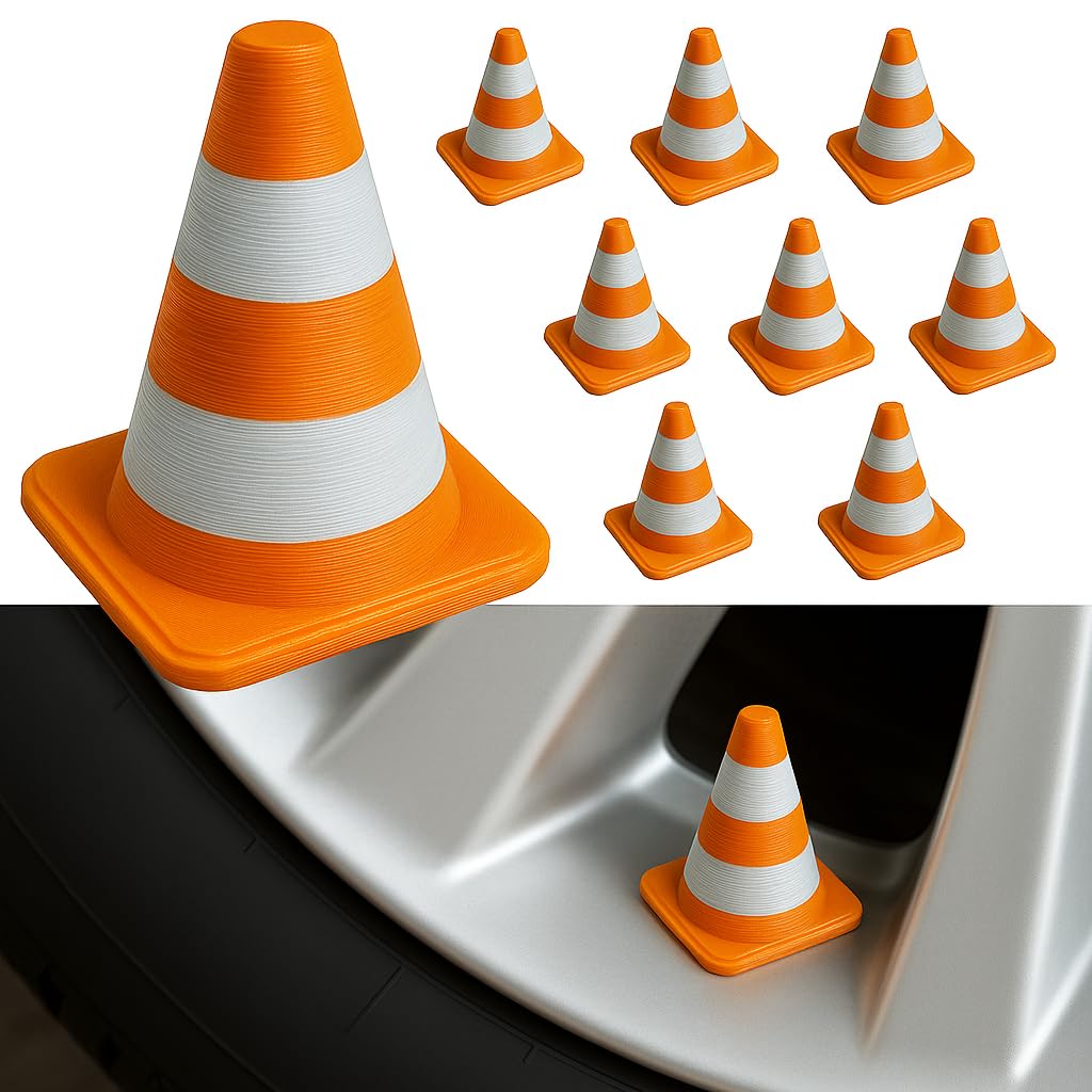Padangų Ventilių Dangteliai „Traffic Cone“ Nordhelios 8 vnt.