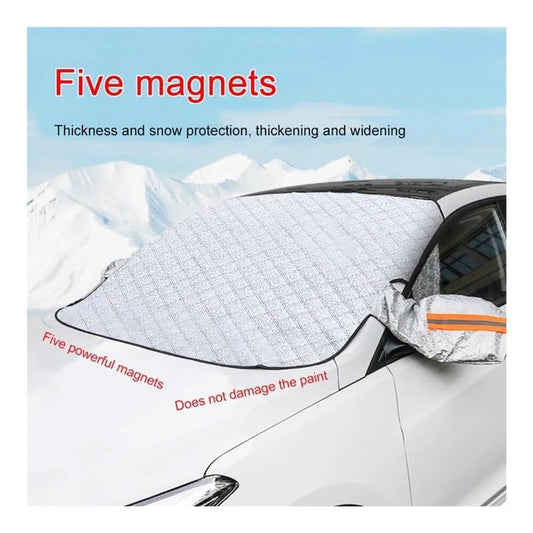 Automobilio priekinio stiklo bei veidrodėlių uždangalas nuo saulės, sniego, lietaus, 150x110cm, poliesteris