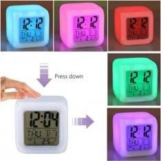 Elektroninis laikrodis keičiantis spalvas, LED, su žadintuvu