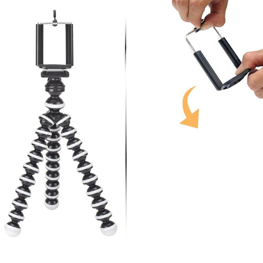 Lankstus telefono laikiklis - trikojis, burbulinis, juodas su baltu, L, su telefono laikikliu