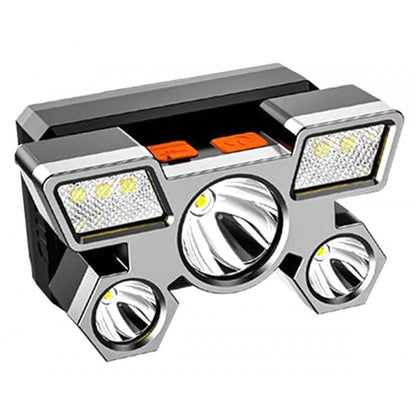 LED prožektorius dedamas ant galvos, su 5 lempom, pakraunamas, lankstomas, 9x XPE