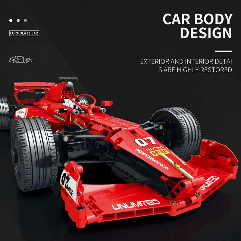 Konstruktorius formulė 1 F1, 1:8 dydžio santykiu, raudona, 928dalių