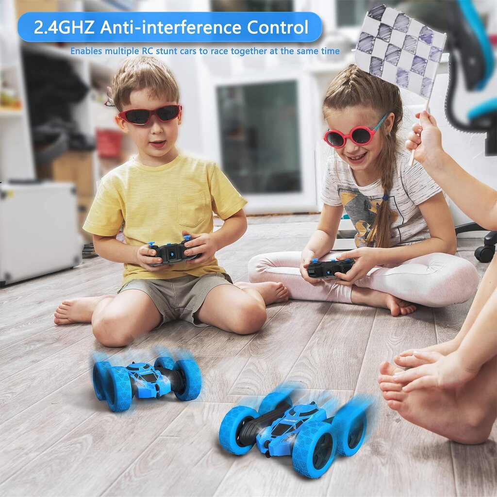 RC automobilis su nuotolinio valdymo pultu Stunt, mėlynas