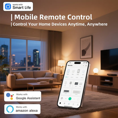 Tuya išmanus rozetės kištukas, baltas, valdomas programėle, balsu, veikia su Google assistant, amazon alexa balso kontrole