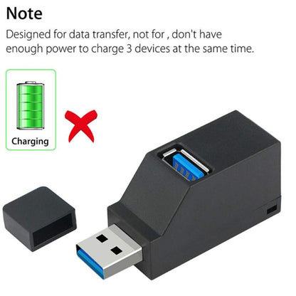 USB prievado skirstytuvas, šakotuvas, juodas