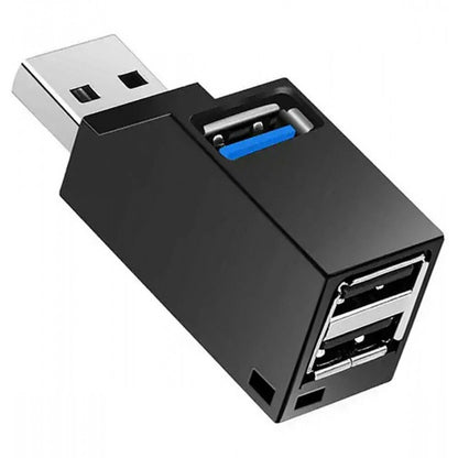 USB prievado skirstytuvas, šakotuvas, juodas