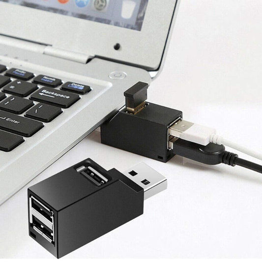 USB prievado skirstytuvas, šakotuvas, juodas