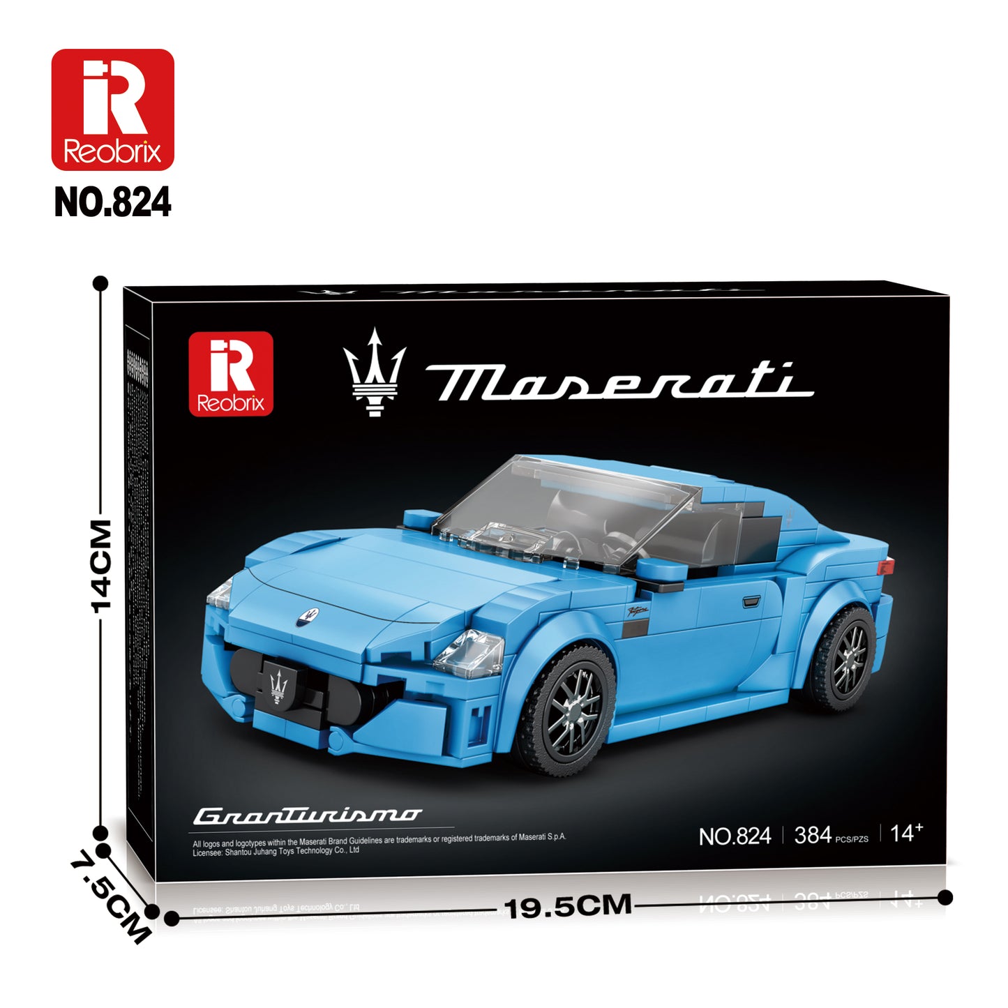 Konstruktorius/dėlionė Maserati GranTurismo, mėlyna, 384 dalių